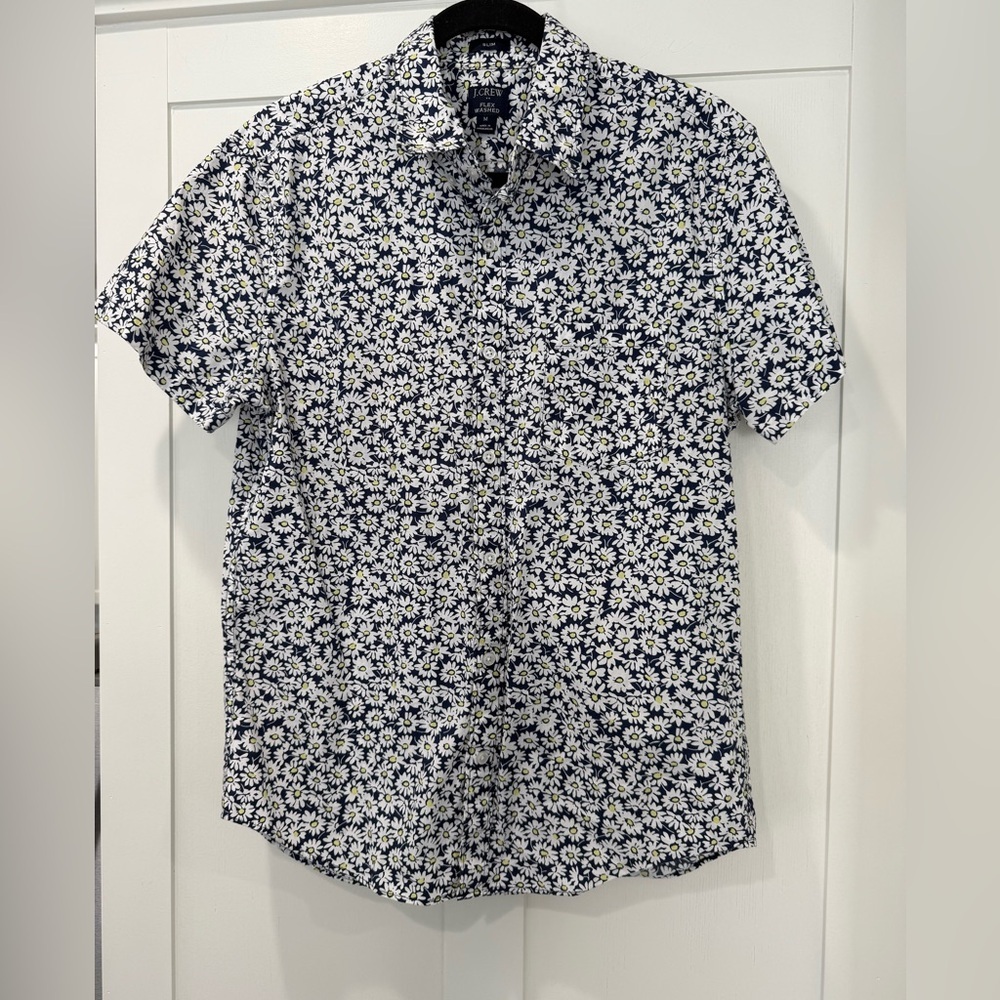 J. Crew Factory Navy‎ and White Floral Men's Shirt